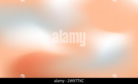 Abstract peach fuzz color vector banner. Blurred blue fresh orange delicate gradient background. Pastel pink smooth spots. Neutral Liquid stains copy Stock Vector