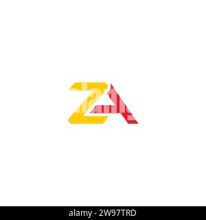 ZA Logo Simple Design. Letter ZA Icon Vector Stock Vector