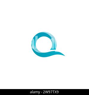 Q Logo With Blue Color Combination. Letter Q logo Stock Vector