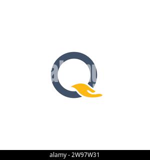 Q Hand Logo. Letter Q Icon Design Stock Vector