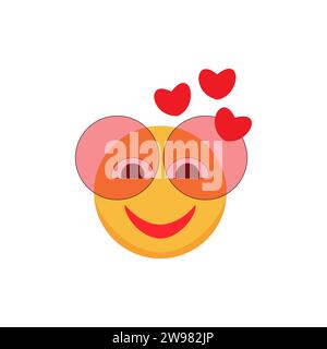 Big set of yellow emoticon smile icons. Cartoon emoji set. Emoticons set. Stock Vector