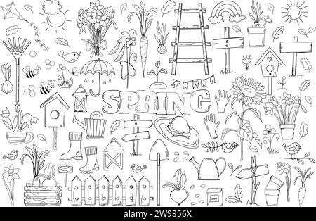 https://l450v.alamy.com/450v/2w9856x/hand-drawn-vector-set-of-doodles-coloring-page-antistressrelief-on-a-spring-theme-featuring-flowers-garden-tools-and-birdhouses-serves-as-a-coloring-book-2w9856x.jpg