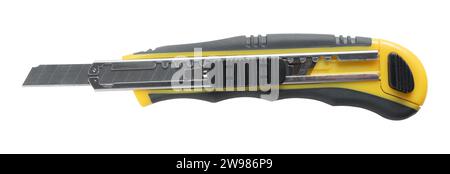 stationery knife close-up on a white isolated background Stock Photo