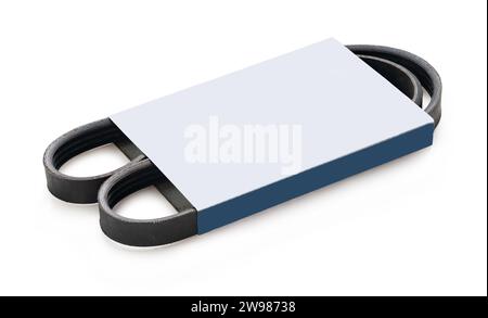 car belt for generator, starter on a white isolated background Stock Photo