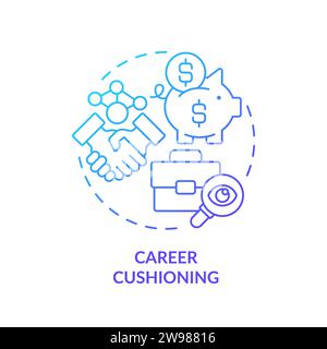 Thin line simple gradient career cushioning icon concept Stock Vector