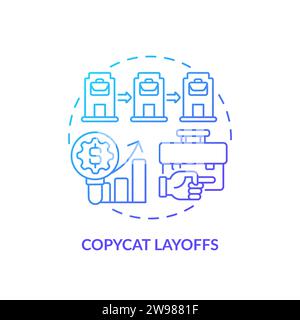 Thin line simple gradient copycat layoffs icon concept Stock Vector