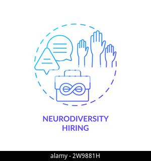 Thin line simple gradient neurodiversity hiring icon concept Stock Vector