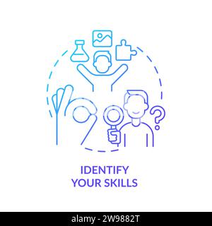 Thin line simple gradient identify your skills icon concept Stock Vector