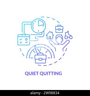 Thin line simple gradient quiet quitting icon concept Stock Vector