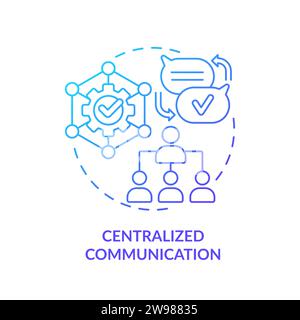 Thin line gradient centralized communication icon concept Stock Vector