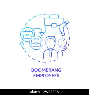 Thin line simple gradient boomerang employees icon concept Stock Vector