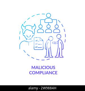 Thin line simple gradient malicious compliance icon concept Stock Vector