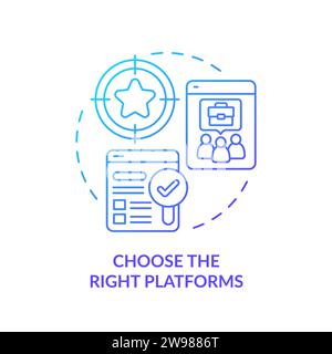 Thin line gradient choose the right platforms icon concept Stock Vector