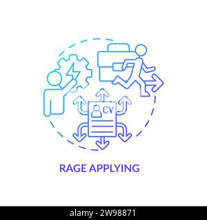 Thin line simple gradient rage applying icon concept Stock Vector