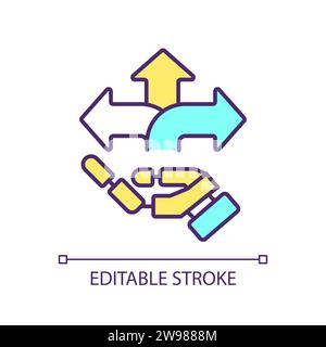 2D simple customizable thin line cognitive systems icon Stock Vector