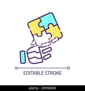 2D simple customizable thin line stateful icon Stock Vector