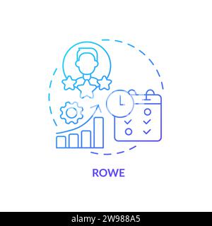 Thin line simple gradient ROWE icon concept Stock Vector