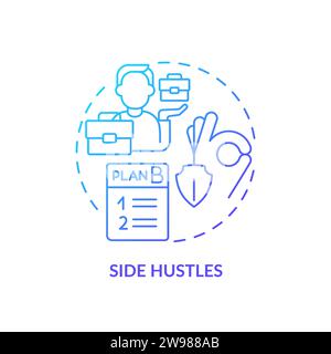 Thin line simple gradient side hustles icon concept Stock Vector