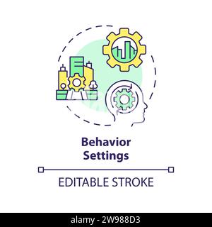 Thin line simple colorful behavior settings icon concept Stock Vector