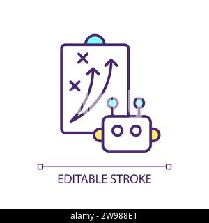 2D customizable thin line business process efficiency icon Stock Vector