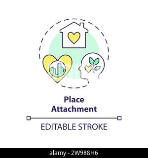 Thin line simple colorful place attachment icon concept Stock Vector