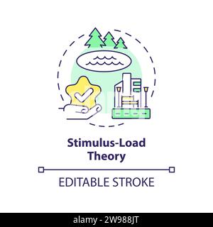 Thin line simple colorful stimulus load theory icon concept Stock Vector