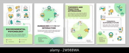 Gradient brochure with environmental psychology icons Stock Vector