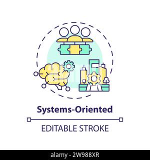 Thin line simple colorful systems oriented icon concept Stock Vector
