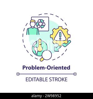 Thin line simple colorful problem oriented icon concept Stock Vector