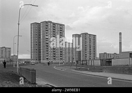 Tower Blocks, street, Ballymun, Dublin, Republic of Ireland Stock Photo