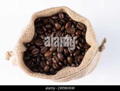 coffee beans in a bag Stock Photo