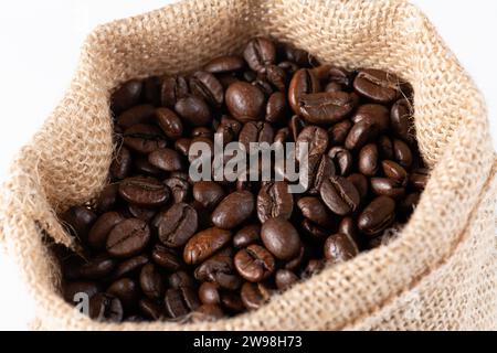 coffee beans in a bag Stock Photo