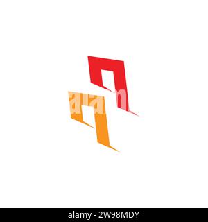 letter qq colorful geometric slice logo vector Stock Vector