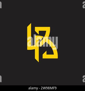 letter ud gold simple linked logo vector Stock Vector
