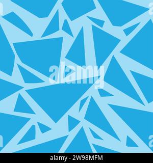 smashed glass flat blue seamless pattern vector Stock Vector