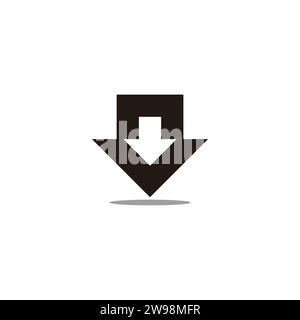 down arrow clean geometric location symbol icon vector Stock Vector
