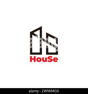 letter hs house construction logo vector Stock Vector
