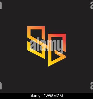 letter sg simple gradient line geometric logo vector Stock Vector