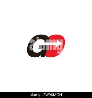 letter go fast motion arrow symbol colorful design vector Stock Vector