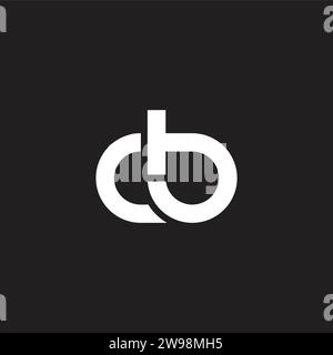 letter cb simple geometric linear logo vector Stock Vector