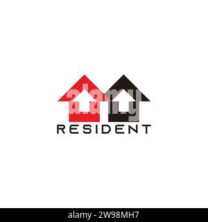 up arrow colorful resident symbol logo vector Stock Vector