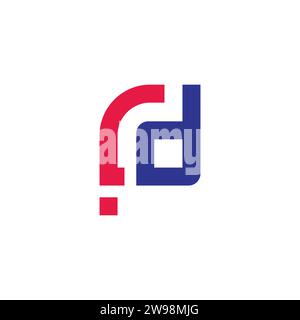 letter id colorful line simple geometric logo vector Stock Vector