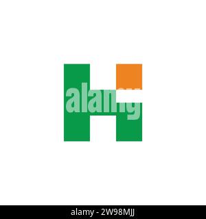 letter hi square geometric colorful logo vector Stock Vector