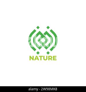 linked leaf nature elegant simple logo vector Stock Vector