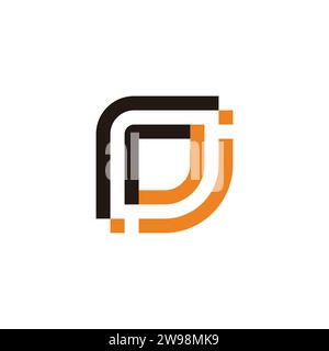 letter rj stripes linear colorful simple logo vector Stock Vector