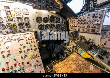 Interior, cockpit section of a decommissioned British Handley Page ...