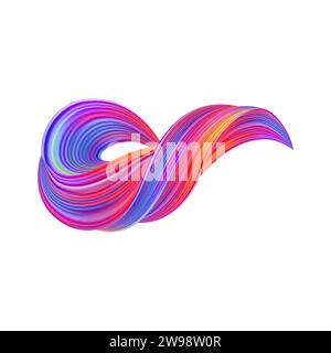 3d Brushstroke gradient texture brush Stock Vector