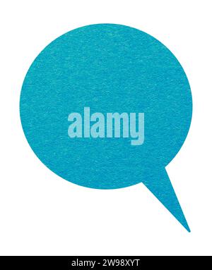 Paper speech bubble on white background with copy space. Chat balloon, Communication or comment sign. Stock Photo