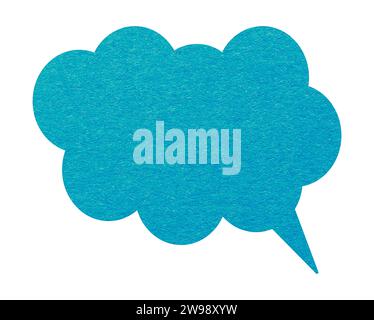 Paper speech bubble on white background with copy space. Chat balloon, Communication or comment sign. Stock Photo
