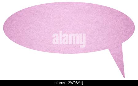 Paper speech bubble on white background with copy space. Chat balloon, Communication or comment sign. Stock Photo